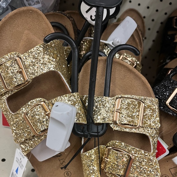 just be Shoes - JustB bling slides size 6 gold and Tan